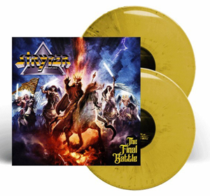 stryper the final battle worldclass melodic metal on black, red and dark yellow marble vinyl