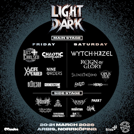 Light the dark festival featuring Wytch Hazel, Les Carlsen, The Hero, Reign of Glory, Chaotic Resemblance and many more!